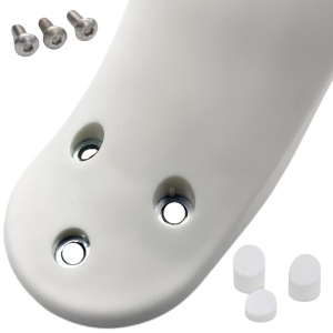 Aripă spate pentru trotinete electrice Xiaomi Mi Essential, Xiaomi Mi 1S, Xiaomi Mi Pro 2, Xiaomi Mi 3 + Cârlig + Placă de înmatriculare + 3 șuruburi cu 3 căpăcele de protecție, eWheel, Alb - Img 2