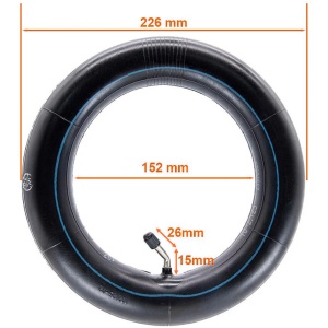Cameră 10x2 | 10x2.125 cu valvă îndoită la 45 grade pentru trotinete electrice, eWheel - Img 2