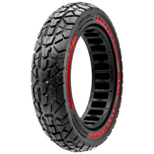 Cauciuc plin 10x2.125-6.5 off-road pentru trotinete electrice Ninebot D18E/D28E/D38E/F20/F25/F30/F40, Xiaomi Mi 4/Mi 4 Lite 2nd/Mi 4 Ultra, Navee N20/N40, Nedong, Negru/Roșu