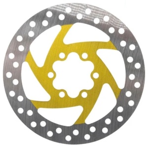 Disc frână 120 mm cu 6 prinderi pentru trotinete electrice Zero 8X, Joyor X1/X5S/Y5S/Y6S + 6 șuruburi, eWheel, Galben