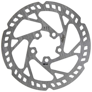 Disc frână 135 mm cu 5 prinderi pentru trotinete electrice + 5 șuruburi, eWheel, Argintiu