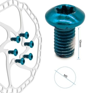 Set 12 șuruburi M5x10 mm pentru disc de frână pentru trotinete electrice și biciclete, eWheel, Albastru - Img 2