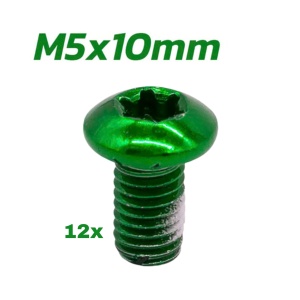 Set 12 șuruburi M5x10 mm pentru disc de frână pentru trotinete electrice și biciclete, eWheel, Verde - Img 3
