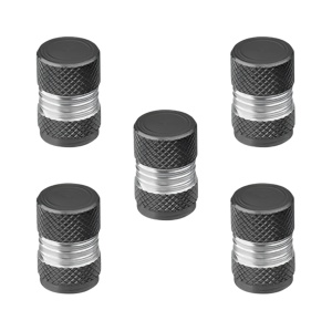 Set 5 capace valve Auto pentru ATV-uri, motociclete, mașini și alte vehicule, cu inel etanșare integrat, protecție antipraf, Greluma, Gri