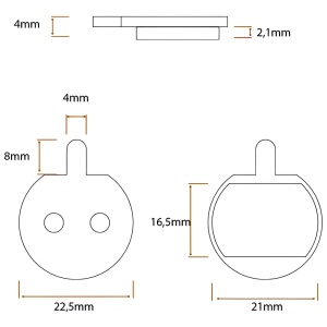 Set plăcuțe frână pentru trotinete electrice și biciclete, Rășină, eWheel - Img 2