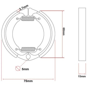 Plăcuțe frână pe tambur pentru trotinete electrice Motus Scooty 10, Xiaomi Mi 3 Lite, Xiaomi Mi 4 Lite (1st Generation), eWheel - Img 2