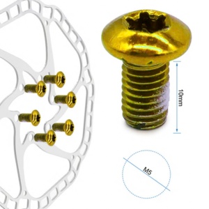 Set 12 șuruburi M5x10 mm pentru disc de frână pentru trotinete electrice și biciclete, eWheel, Galben - Img 2