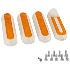 Set 4 capace roți față și spate cu elemente reflectorizante pentru trotinete electrice Xiaomi Mi M365/1S/3/Essential/Pro/Pro 2, eWheel, Alb/Galben