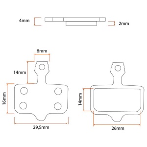 Set plăcuțe frână pentru trotinete electrice Motus Pro 10, Zero 10X, Vsett 10+, Ninebot GT1/GT2, Rășină, eWheel - Img 2