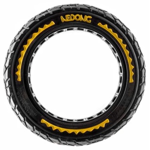 Cauciuc plin 10x2.125-6.5 off-road pentru trotinete electrice Ninebot D18E/D28E/D38E/F20/F25/F30/F40, Xiaomi Mi 4/Mi 4 Lite 2nd/Mi 4 Ultra, Navee N20/N40, Nedong, Negru/Galben - Img 3