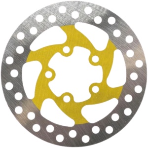 Disc frână 120 mm cu 5 prinderi pentru trotinete electrice Xiaomi Mi Pro, Xiaomi Mi Pro 2, Joyor GS5, Joyor GS9 + 5 șuruburi, eWheel, Galben
