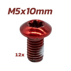 Set 12 șuruburi M5x10 mm pentru disc de frână pentru trotinete electrice și biciclete, eWheel, Roșu - Img 3