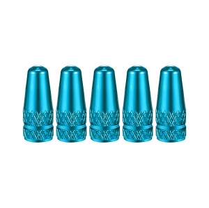 Set 5 capace valve Presta pentru biciclete, Greluma, Albastru deschis