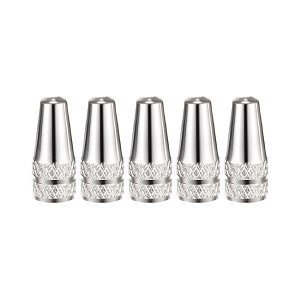 Set 5 capace valve Presta pentru biciclete, Greluma, Argintiu