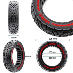 Cauciuc plin 60/70-6.5 off-road pentru trotinete electrice Siver 10 Plus, Xiaomi Elite, Xiaomi 5 Pro, Xiaomi 5, Juicease ESMAX, Nedong, Negru/Roșu - Img 2