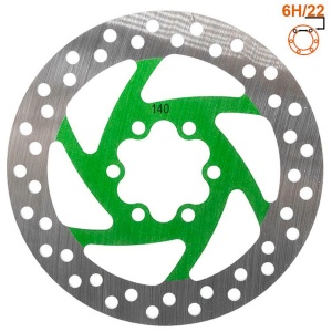 Disc frână 140 mm cu 6 prinderi pentru trotinete electrice Kukirin G2 Max, Kukirin G3/G3 Pro, Kukirin G4, Kugoo M4/M4 Pro, eWheel, Verde + 6 șuruburi - Img 3