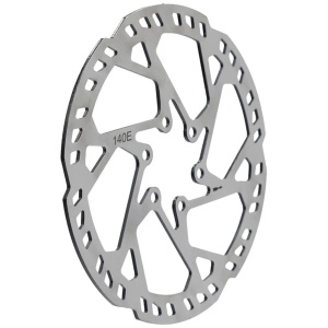 Disc frână ranforsat 140 mm cu 6 prinderi pentru trotinete electrice, grosime 2.3 mm, eWheel, Argintiu - Img 3