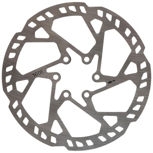 Disc frână ranforsat 160 mm cu 6 prinderi pentru biciclete electrice și trotinete electrice Halo Knight T107 Pro, Halo Knight T107 Max, Halo Knight T108 Pro, grosime 2.3 mm, eWheel, Argintiu