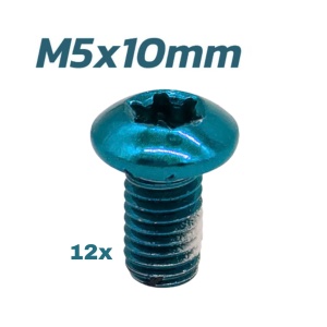 Set 12 șuruburi M5x10 mm pentru disc de frână pentru trotinete electrice și biciclete, eWheel, Albastru - Img 3