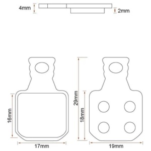 Set 2 perechi plăcuțe frână pentru biciclete, Metal, eWheel, RT012 - Img 2
