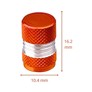 Set 5 capace valve Auto pentru ATV-uri, motociclete, mașini și alte vehicule, cu inel etanșare integrat, protecție antipraf, Greluma, Portocaliu - Img 2