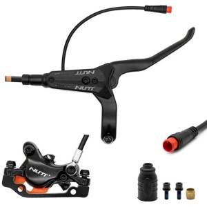Set frâne hidraulice Nutt, kit A5-D, Față-Stângă + Spate-Dreapta: 2 x etrieri + 2 x manete frână, compatibil cu trotinete electrice Kukirin G4 - Img 3