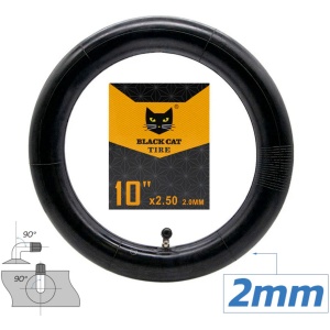 Cameră 10x2.5 cu valvă îndoită la 90 grade pentru trotinete electrice, Black Cat, Calitate PREMIUM - 2 mm grosime - Img 2