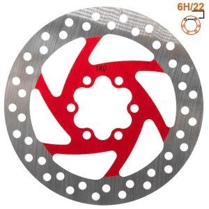 Disc frână 140 mm cu 6 prinderi pentru trotinete electrice Kukirin G2 Max, Kukirin G3/G3 Pro, Kukirin G4, Kugoo M4/M4 Pro, eWheel, Roșu + 6 șuruburi - Img 3