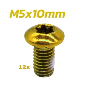 Set 12 șuruburi M5x10 mm pentru disc de frână pentru trotinete electrice și biciclete, eWheel, Galben - Img 3