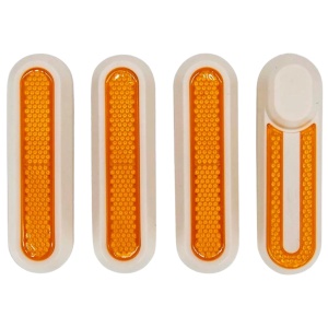 Set 4 capace roți față și spate cu elemente reflectorizante pentru trotinete electrice Xiaomi Mi M365/1S/3/Essential/Pro/Pro 2, eWheel, Alb/Galben - Img 2