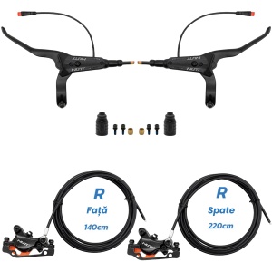 Set frâne hidraulice Nutt, kit A5-D, Față-Dreapta + Spate-Dreapta: 2 x etrieri + 2 x manete frână - Img 2