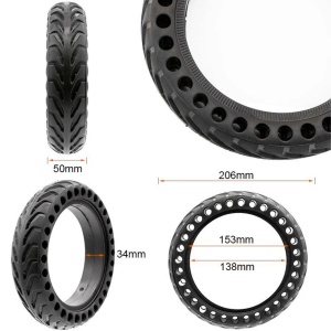 Cauciuc plin 8.5x2 | 8 ½ x 2 | 50/75-6.1 pentru trotinete electrice Xiaomi Mi Pro 2, Xiaomi Mi M365, Juicease E1 Tuya, Aovopro 365GO, Motus Scooty 8.5, Nedong, Negru - Img 2