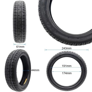 Cauciuc tubeless 60/65-6.9 pentru roata spate a trotinetelor electrice Ninebot KickScooter Max G2 și Ninebot F3 E, eWheel, Negru - Img 2