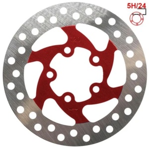 Disc frână 120 mm cu 5 prinderi pentru trotinete electrice Xiaomi Mi Pro, Xiaomi Mi Pro 2, Joyor GS5, Joyor GS9 + 5 șuruburi, eWheel, Roșu - Img 3
