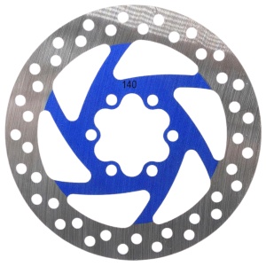 Disc frână 140 mm cu 6 prinderi pentru trotinete electrice Kukirin G2 Max, Kukirin G3/G3 Pro, Kukirin G4, Kugoo M4/M4 Pro, eWheel, Albastru + 6 șuruburi