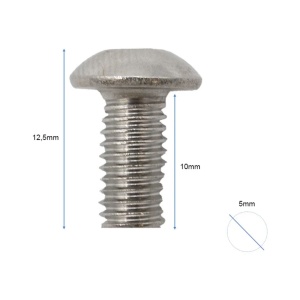 Set 6 șuruburi M5x10 mm pentru disc de frână pentru trotinete electrice și biciclete, eWheel, Argintiu - Img 2