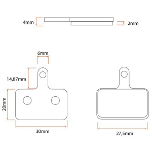 Set plăcuțe frână pentru biciclete și trotinete electrice Kukirin G3 Pro/G2 Master/G4, Kaabo Wolf Warrior/Wolf Warrior 11, Joyor S5/T6/T10, Rășină, eWheel - Img 2