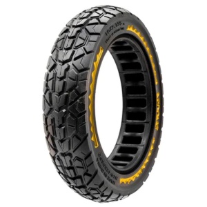 Cauciuc plin 10x2.125-6.5 off-road pentru trotinete electrice Ninebot D18E/D28E/D38E/F20/F25/F30/F40, Xiaomi Mi 4/Mi 4 Lite 2nd/Mi 4 Ultra, Navee N20/N40, Nedong, Negru/Galben