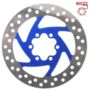 Disc frână 120 mm cu 6 prinderi pentru trotinete electrice Zero 8X, Joyor X1/X5S/Y5S/Y6S + 6 șuruburi, eWheel, Albastru - Img 4
