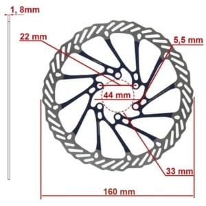 Disc frână 160 mm cu 6 prinderi pentru trotinete electrice Kukirin G2 (2025), Kukirin G2 (2026), Kukirin G4, Kukirin G4 Max, Albastru - Img 2