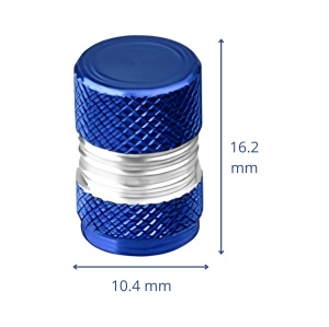 Set 5 capace valve Auto pentru ATV-uri, motociclete, mașini și alte vehicule, cu inel etanșare integrat, protecție antipraf, Greluma, Albastru închis - Img 2