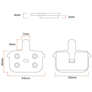 Set plăcuțe frână pentru trotinete electrice Kamikaze K1, Kamikaze K1 Max, Kamikaze K1 Plus, Kugoo G-Booster, Rășină, eWheel - Img 2