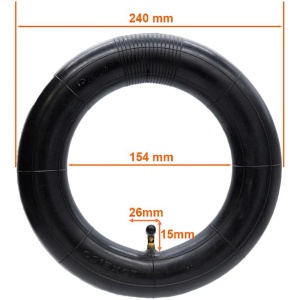 Cameră 10x2 | 10x2.125 cu valvă îndoită la 90 grade pentru trotinete electrice, Black Cat - Img 2
