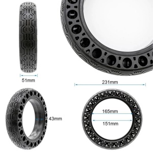 Cauciuc plin 60/70-6.5 pentru trotinete electrice Siver 10 Plus, Xiaomi Electric Scooter Elite, Xiaomi Electric Scooter 5 Pro, Xiaomi Electric Scooter 5, Juicease ESMAX, eWheel, Negru - Img 2