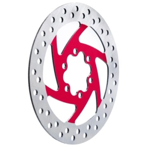 Disc frână 120 mm cu 6 prinderi pentru trotinete electrice Zero 8X, Joyor X1/X5S/Y5S/Y6S + 6 șuruburi, eWheel, Roșu - Img 4
