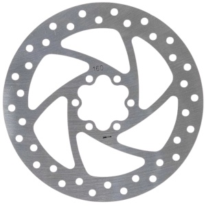 Disc frână 160 mm cu 6 prinderi pentru trotinete electrice Halo Knight T107 Pro, Halo Knight T107 Max, Halo Knight T108 Pro, Kukirin G2 (2025), Kukirin G2 (2026), Kukirin G4, Kukirin G4 Max, Argintiu