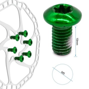 Set 12 șuruburi M5x10 mm pentru disc de frână pentru trotinete electrice și biciclete, eWheel, Verde - Img 2