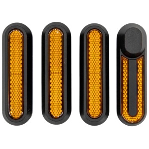 Set 4 capace roți față și spate cu elemente reflectorizante pentru trotinete electrice Xiaomi Mi M365/1S/3/Essential/Pro/Pro 2, eWheel, Negru/Galben - Img 2