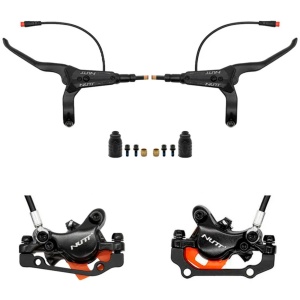 Set frâne hidraulice Nutt, kit A5-D, Față-Stângă + Spate-Dreapta: 2 x etrieri + 2 x manete frână, compatibil cu trotinete electrice Kukirin G4