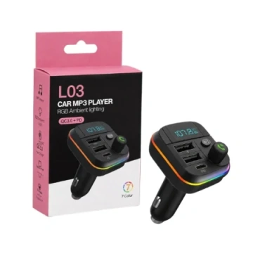 Modulator FM L03 Bluethoot cu led rgb